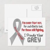 Brain Cancer voor elke... ik Draag trots grijs 1 Briefkaart (Voorkant / Achterkant)