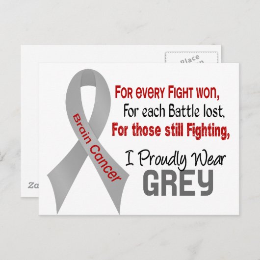 Brain Cancer voor elke... ik Draag trots grijs 1 Briefkaart (Voorkant / Achterkant)