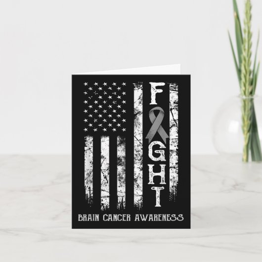 Brain Cancer Warrior Amerikaanse vlag Kaart (Voorkant)