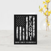Brain Cancer Warrior Amerikaanse vlag Kaart (Gele Bloem)