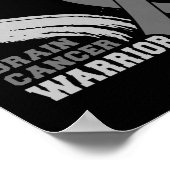 Brain Cancer Warrior Brain Tumor Grey Ribbon Poster (Hoek)