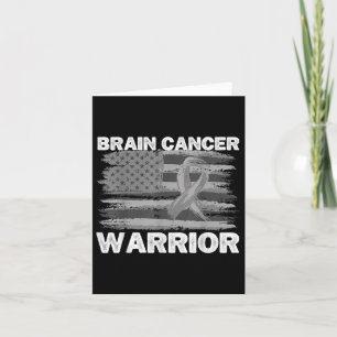 Brain Cancer Warrior Dad Mannen USA Flag Hersenkan Kaart