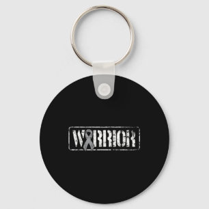 Brain Cancer Warrior - Grey Military Style Ribbon Sleutelhanger