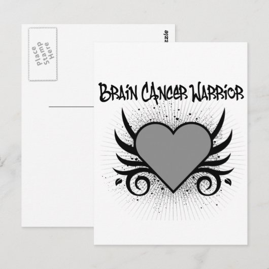 Brain Cancer Warrior Heart Briefkaart (Voorkant / Achterkant)