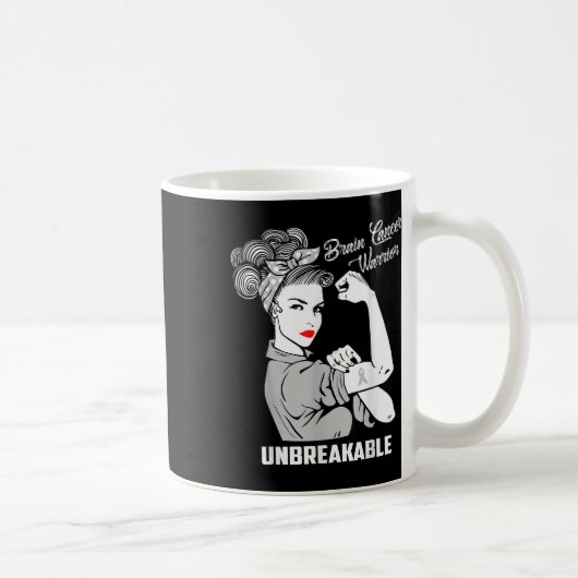 Brain Cancer Warrior Onbreekbaar Bewustzijnsgesche Koffiemok (Rechts)