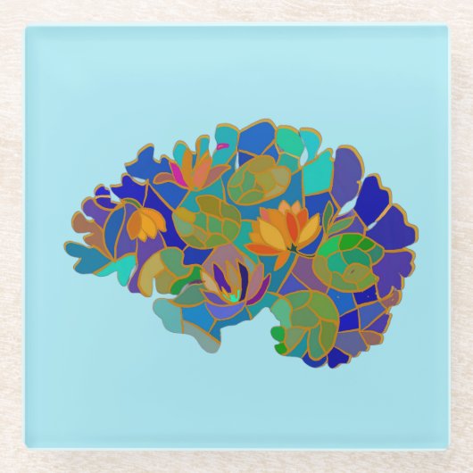 Brain Coaster Glazen Onderzetter (Voorkant)