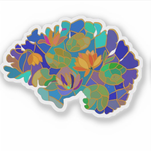 Brain Custom-Cut Vinyl Sticker (Voorkant)