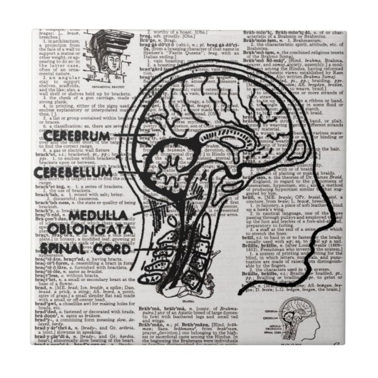 Brain Dictionary Art Tile Tegeltje (Voorkant)