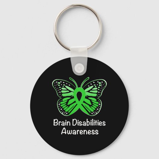 Brain Disabilities Awareness Warrior Ondersteuning Sleutelhanger (Voorkant)
