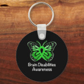 Brain Disabilities Awareness Warrior Ondersteuning Sleutelhanger (Voorkant)