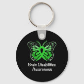 Brain Disabilities Awareness Warrior Ondersteuning Sleutelhanger (Achterkant)