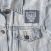 Brain Disabilities Silver Awareness Ribbon Angel Vierkante Button 5,1 Cm (In situ)