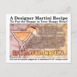 Brain Drain Halloween Martini Recept Briefkaart