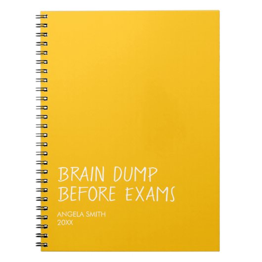 Brain Dump Before Exams – Funny Student Notebook,  Notitieboek (Voorkant)