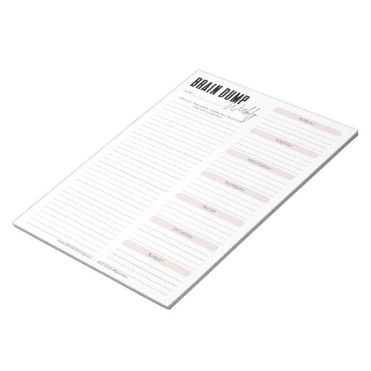 BRAIN DUMP | Blush Weekly Notitieblok (Schuin)
