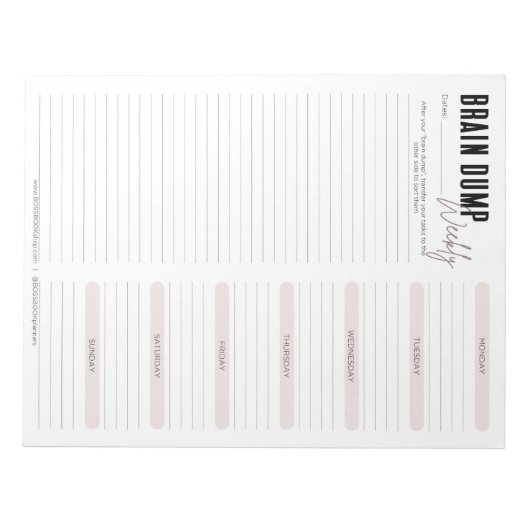 BRAIN DUMP | Blush Weekly Notitieblok (Voorkant)