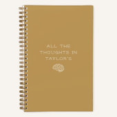 Brain Dump List Thoughts Personalized Mustard Notitieboek (Voorkant)