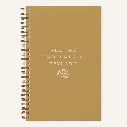 Brain Dump List Thoughts Personalized Mustard Notitieboek (Voorkant)