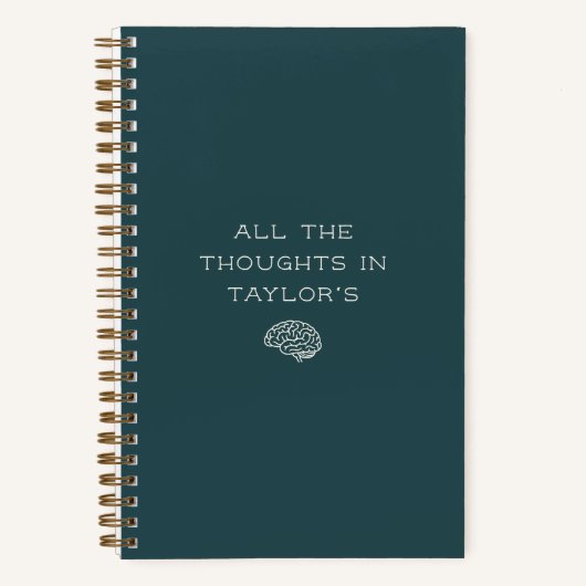 Brain Dump List Thoughts Teal Green Personalized Notitieboek (Voorkant)