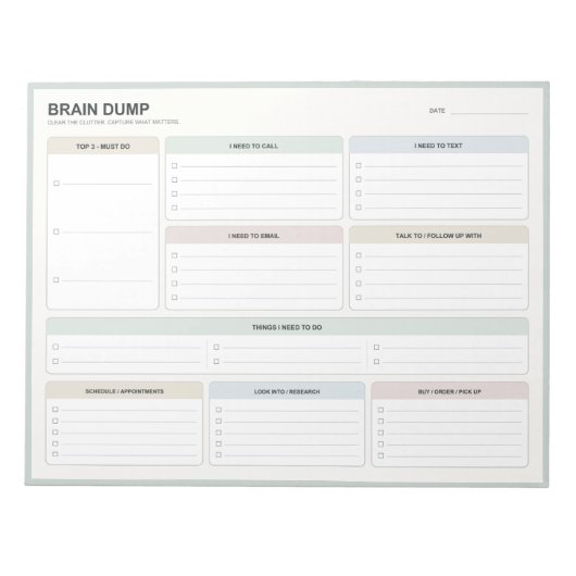 Brain Dump Notitieblok (Voorkant)