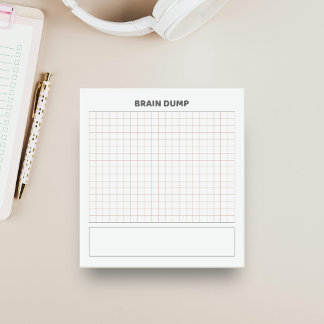 Brain dump ruitjespapier notitieblok