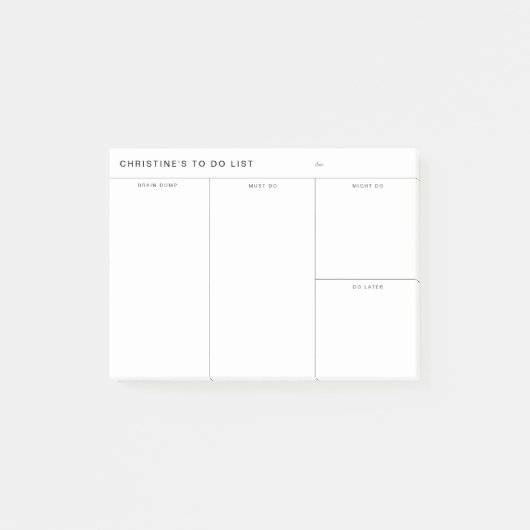 Brain Dump to Do lijst na IT Post-it® Notes (Voorkant)