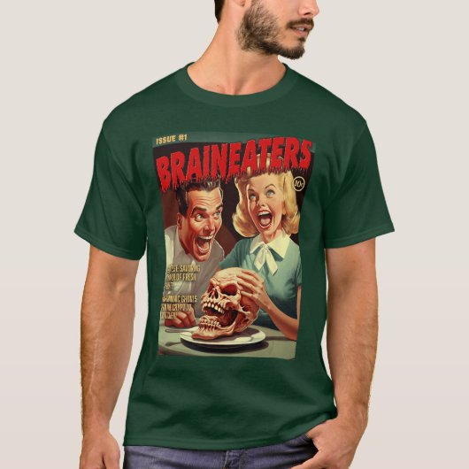 Brain Eaters 1950s horror comic cover girl T-shirt (Voorkant)