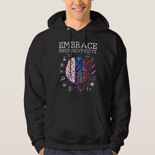 Brain Embrace Neurodiversity Autism Awareness Mont Hoodie (Voorkant)