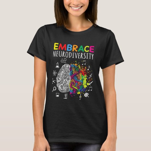 Brain Embrace Neurodiversity Autism Awareness Mont T-shirt (Voorkant)