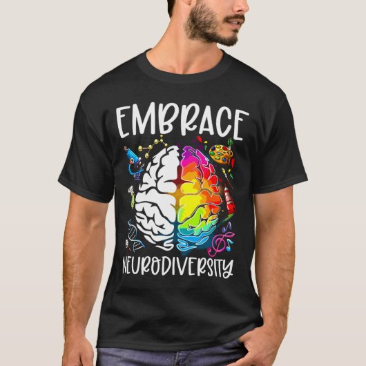 Brain Embrace Neurodiversity Autisme Awareness Mon T-shirt (Voorkant)