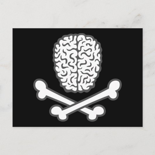 Brain en kruisgraten briefkaart (Voorkant)