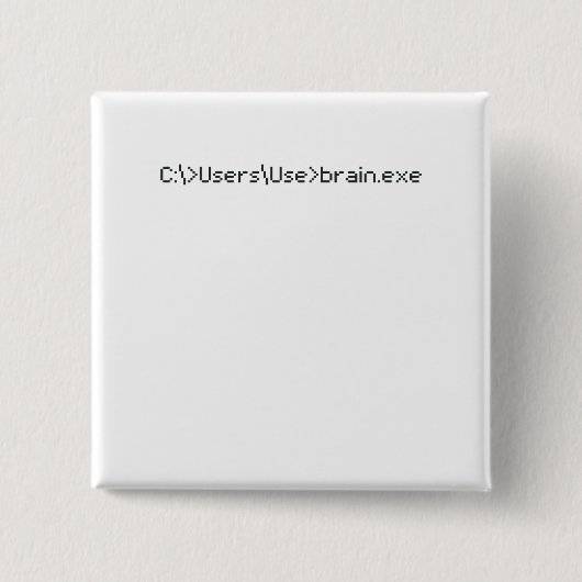 Brain.exe Fun Coder Programmer Computer Vierkante Button 5,1 Cm (Voorkant)