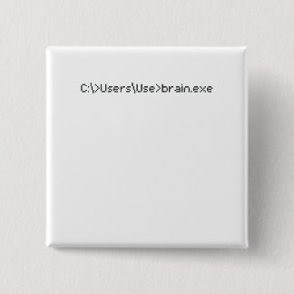 Brain.exe Fun Coder Programmer Computer Vierkante Button 5,1 Cm