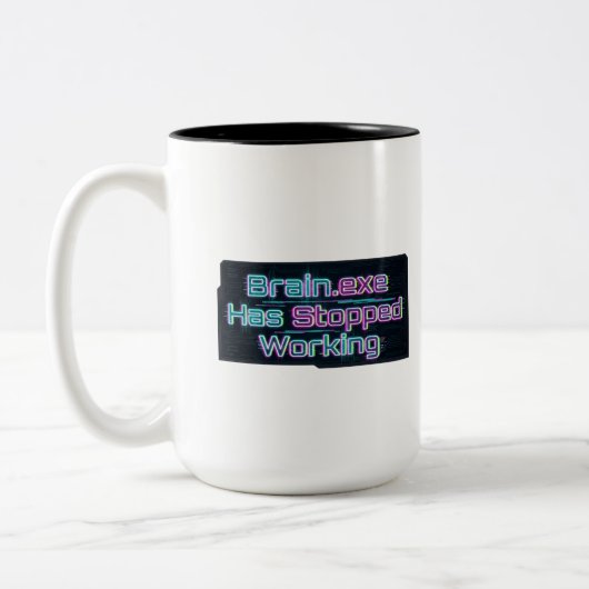 Brain.exe Is Gestopt Met Werken Funny T-shirt Tweekleurige Koffiemok (Links)