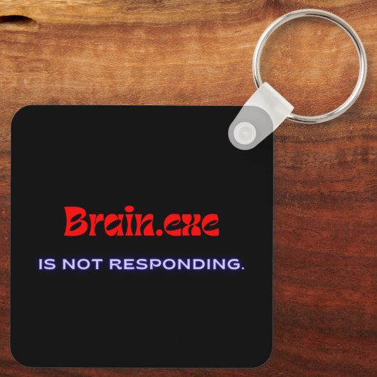 Brain.exe is Not Responding – Metal Square Sleutelhanger (Achterkant)