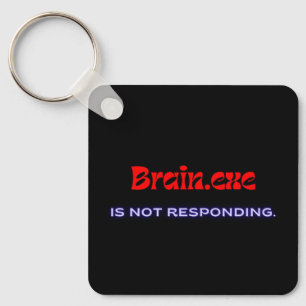 Brain.exe Reageert Niet – Metal Square Sleutelhanger