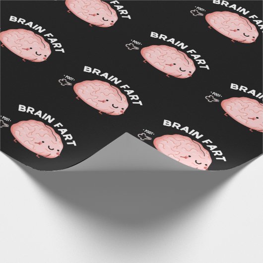 Brain Fart Funny Anatomy Pun Dark BG Cadeaupapier (Hoek)