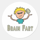 Brain Fart Ronde Sticker (Voorkant)