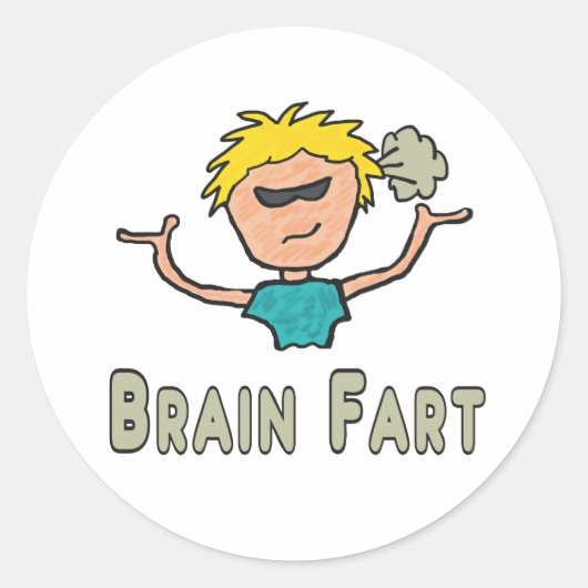 Brain Fart Ronde Sticker (Voorkant)