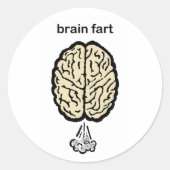 Brain Fart Ronde Sticker (Voorkant)