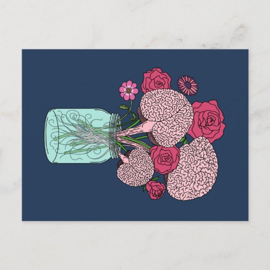 Brain Flower Bouquet Briefkaart (Voorkant)