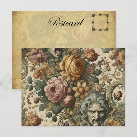 Brain Fog – Gotische Bloemen Feestdagenkaart (Voorkant / Achterkant)