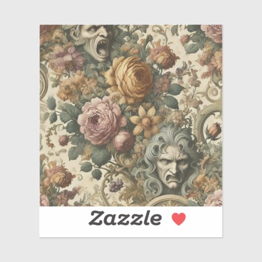 Brain Fog – Gotische bloemen Sticker (Vel)