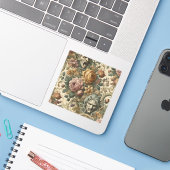 Brain Fog – Gotische bloemen Sticker (Laptop met iPhone)