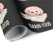 Brain Food Funny Anatomy Pun Dark BG Cadeaupapier (Rol Hoek)