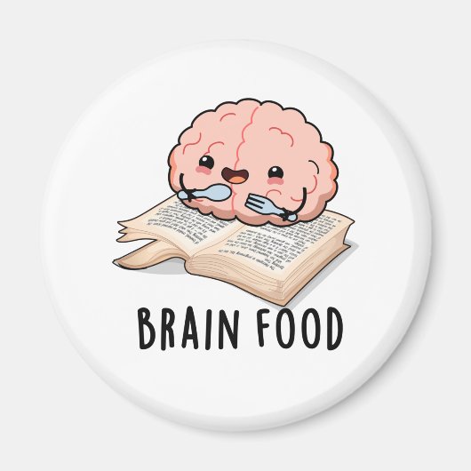 Brain Food Grappige Anatomie Pun Magneet (Voorkant)