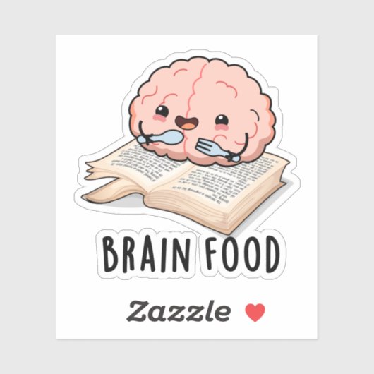 Brain Food Grappige Anatomie Pun Sticker (Vel)