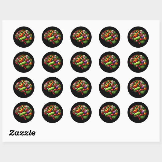 Brain Food Ronde Sticker (Vel)