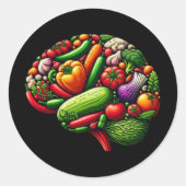 Brain Food Ronde Sticker (Voorkant)