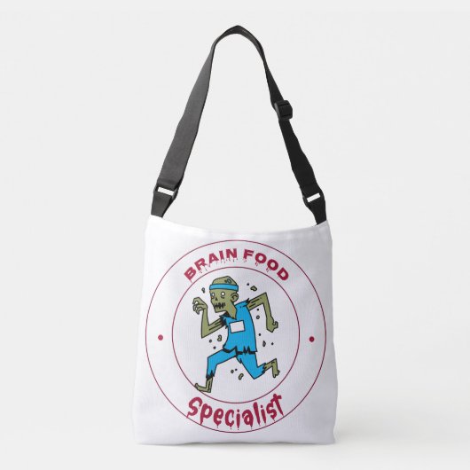 Brain Food Specialist zombie hersenen Crossbody Tas (Voorkant)